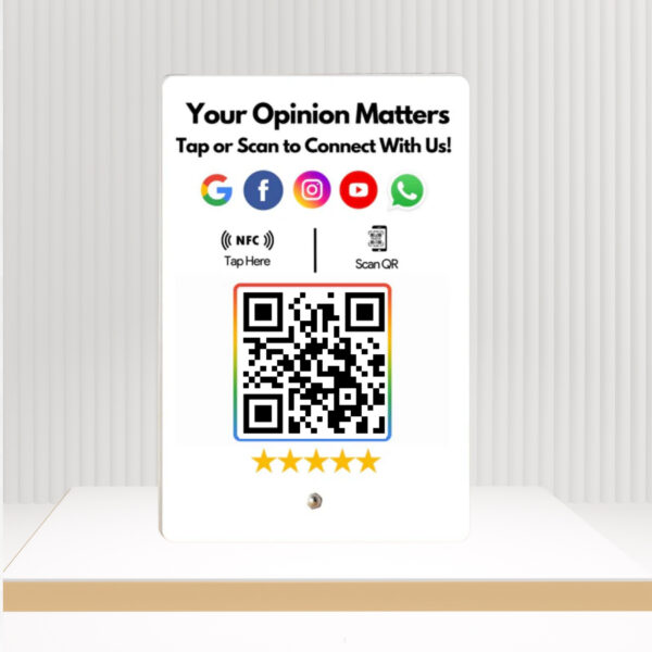 All-In-One NFC Standee - Google, Facebook, Instagram, Youtube, WhatsApp, X