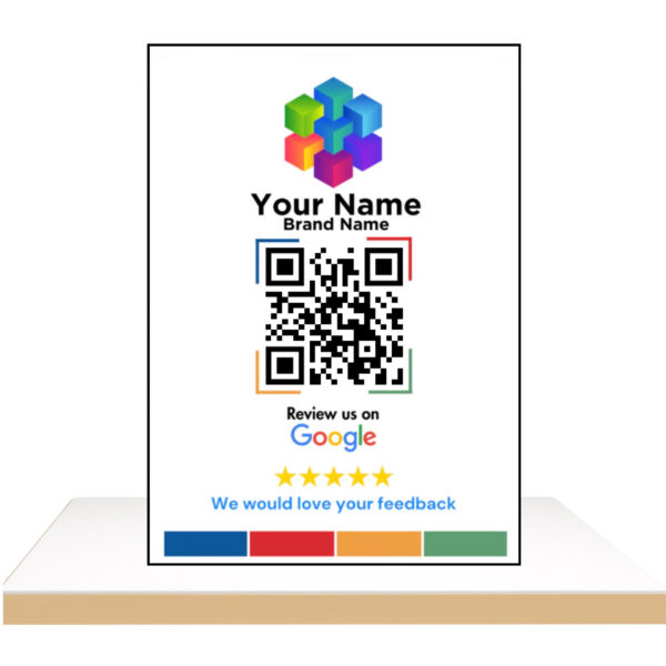Custom Google Review Acrylic Sticker 3mm- Instant Google Reviews - A4 Size, Sticker