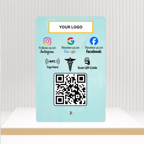 Custom Google Review NFC Standee for Doctors & Hospitals - 3-in-1 Business Review Booster