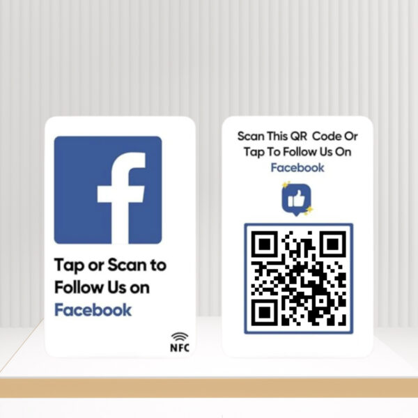 Facebook NFC Card with QR Code - Boost Facebook Engagement with Tap or Scan