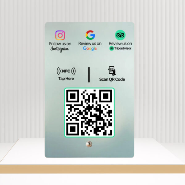 Instagram + Google Review + Tripadvisor 3-in-1 NFC Standee - Boost Business Reviews