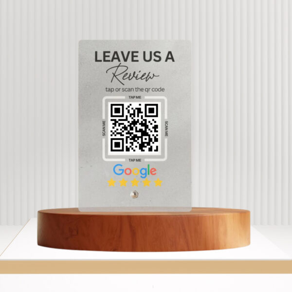Premium Frosted NFC & QR Google Review Standee - 4x6 Inches with Dashboard Access