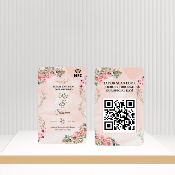 Custom Wedding NFC & QR Card - Digital Wedding Invitation & Event Schedule