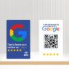 Google Review NFC Card - Blue PVC Card with QR Code & Dashboard Access