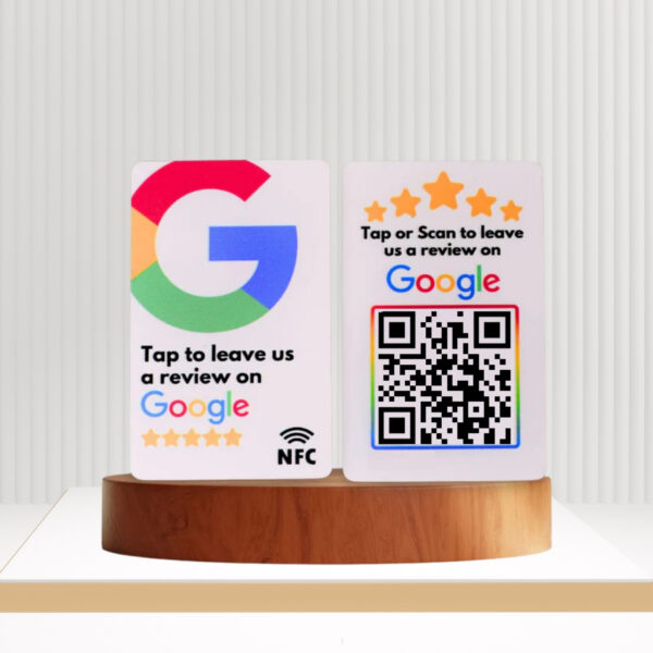 Google Review NFC Card - Pre-Configured PVC with QR Code & Dashboard