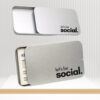 Metal Visiting Card Holder, Slide Tin Card Case, Premium Minimal Design, Pocket-Sized, Holds Business Cards, Credit Cards, Cash & More