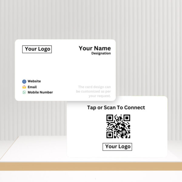 NFC & QR-Enabled Business Card - Custom White Digital Visiting Card