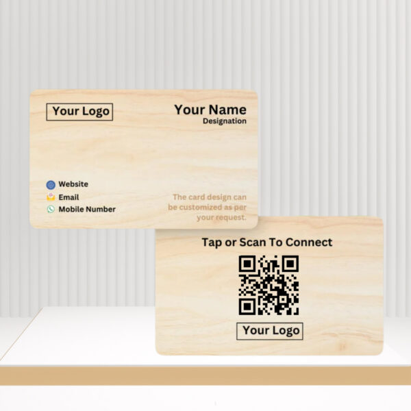NFC & QR-Enabled Business Card - Custom Wooden Digital Visiting Card