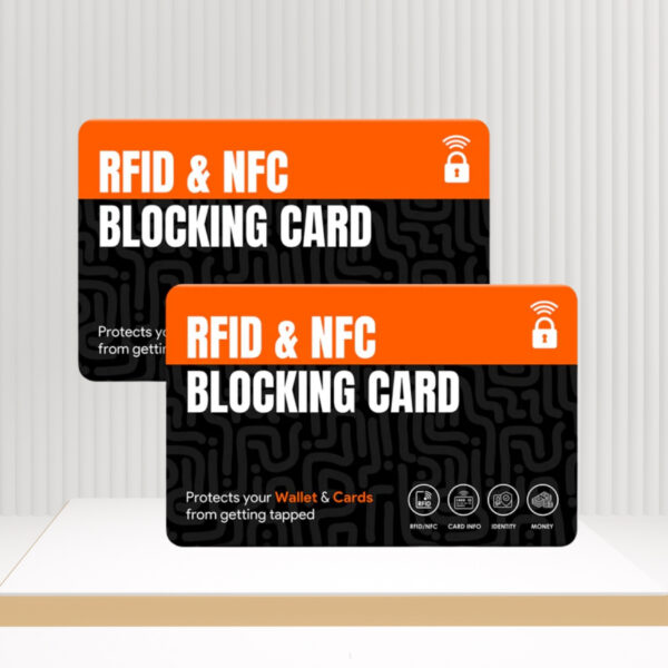 NFC Blocking Cards (2-Pack) - Ultra-Thin Contactless Card Protector for Wallets & Passport Holders