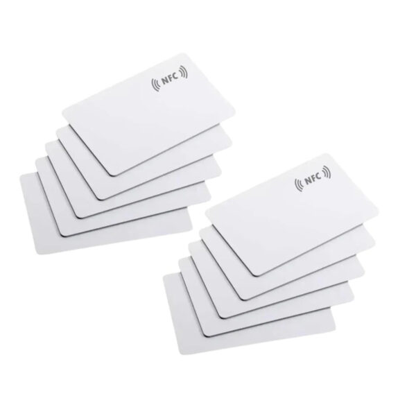 10-Pack NFC Cards with NTAG - Blank White PVC for UV or Thermal Printing