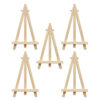 6-Inch Mini Wooden Easel Set (Pack of 5) - Adjustable Tabletop Easels for Art, Photos, Menus & Displays