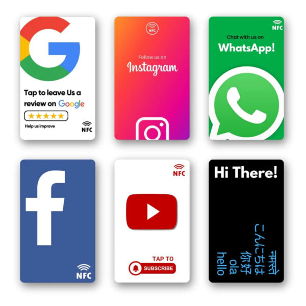 Review NFC Card - Pack of 6 for Social Media & Digital Business Card